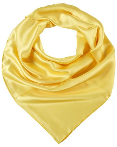 Soft Strokes Silk Pure Silk Scarf Daffodil Solid Color Collection Lemon Yellow Large