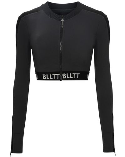 Balletto Athleisure Couture Top Tech Bio Active Zip Jacket - Black