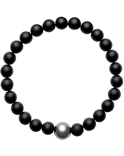 Ora Pearls Aro Men's Tahitian Pearl & Onyx Bracelet - Black