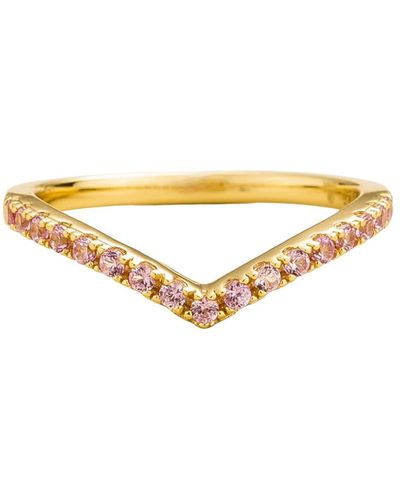 Juvetti Kasso Ring In Pink Sapphire Set In Gold - Metallic
