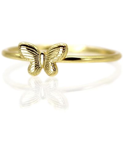VicStoneNYC Fine Jewelry Yellow Solid Butterfly Ring