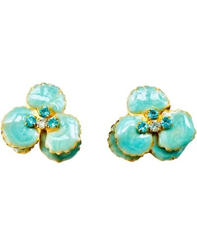 The Pink Reef Sea Pansy Stud - Green