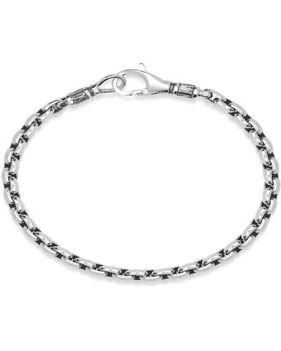 Nialaya Sterling Round Link Chain Bracelet - Metallic