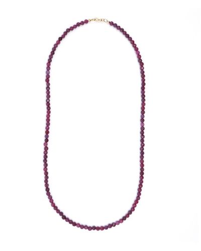 Shar Oke Natural Ruby Beaded Necklace - Multicolour