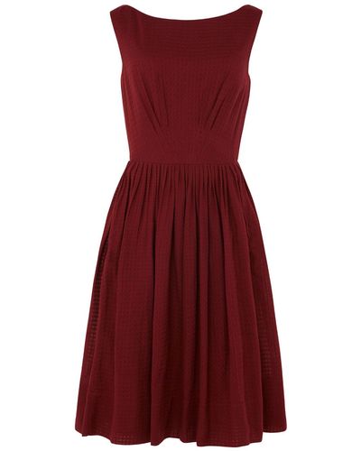 Emily and Fin Abigail Mulberry Lattice Dress Long - Red