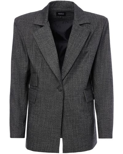 BLUZAT Blazer With Double Pocket - Grey