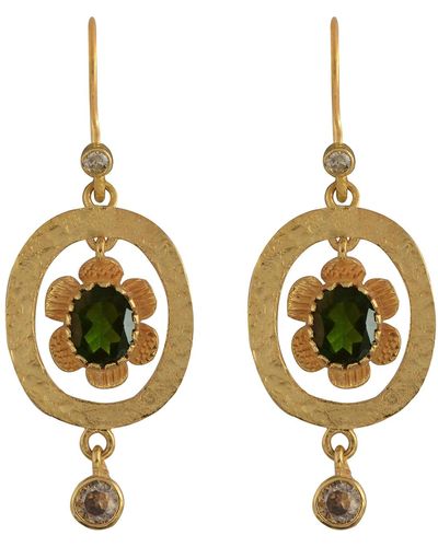 Emma Chapman Jewels Dolly Tourmaline Diamond Gold Earrings - Metallic