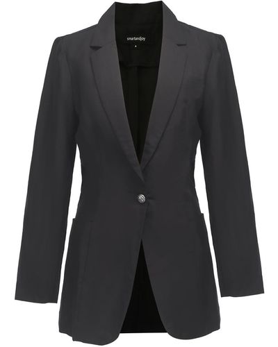Smart and Joy Tailored Blazer Jacket - Black