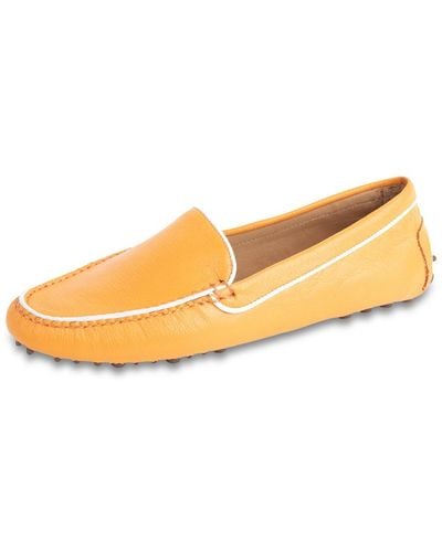 Patricia Green Jill Piped Driving Moccasin Tangerine - Natural
