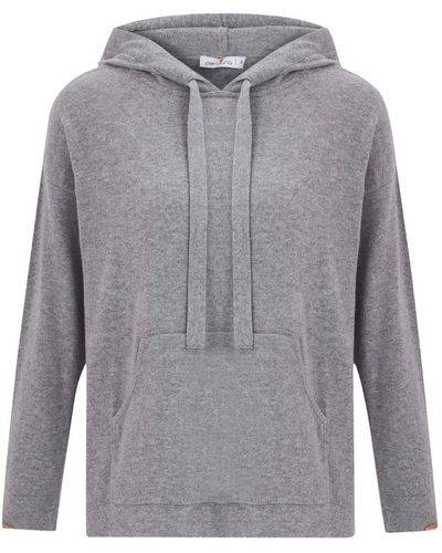 Peraluna Cashmere Blend Knit Hoodie Pullover Sweater - Gray