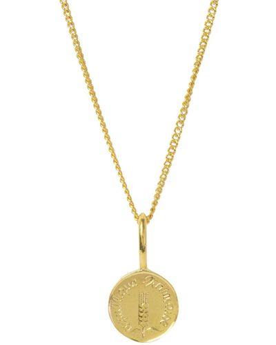 Katie Mullally French Centime Coin Charm Plated Necklace - Metallic