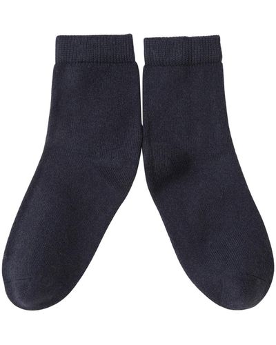 Soft Strokes Silk Wool Quarter-length Socks Set Of Two - Blue