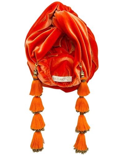 Julia Clancey Orange Dorado Classic Turban - Red
