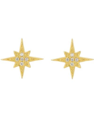 LÁTELITA London Aurora North Star Stud Earrings Gold - Yellow