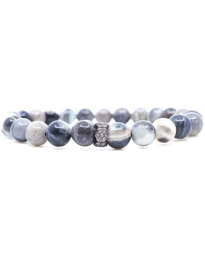 Shar Oke / Neutrals Amazonite & Sterling Silver Beaded Bracelet - Blue