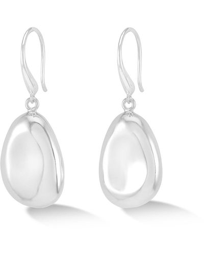 Dower & Hall Large Pebble Drop Earrings In - White