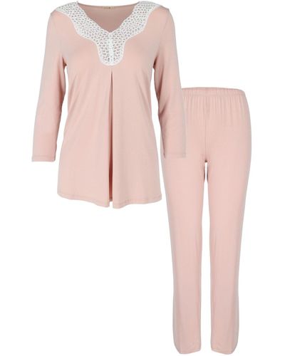 Oh!Zuza Soft Viscose Pyjama Long Set - Pink