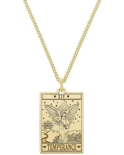 CarterGore Medium 9ct 375 Gold "temperance" Tarot Card Necklace - Metallic