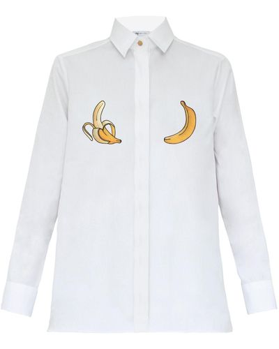 My Pair Of Jeans Yellow Embroidered Shirt - White