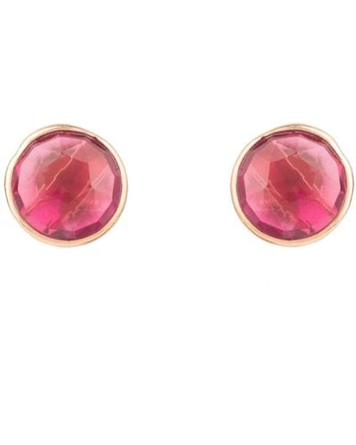 LÁTELITA London Medium Circle Stud Earrings Rosegold Pink Tourmaline