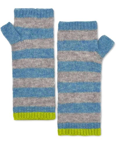 Nooki Design Farah Knitted Stripe Wristwarmer-duck egg - Blue