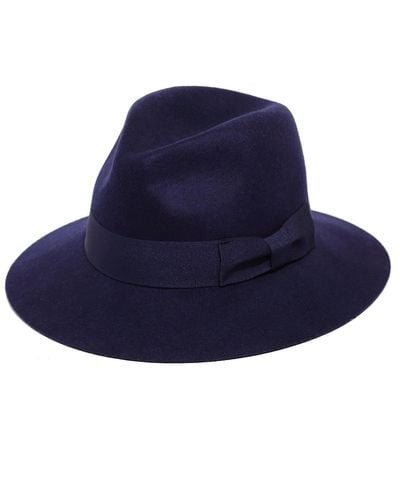 Justine Hats Elegant Felt Fedora - Blue
