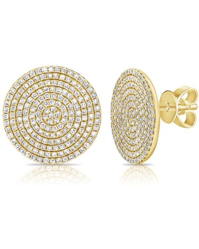 770 Fine Jewelry Jumbo Pave Diamond Disc Earrings - Metallic