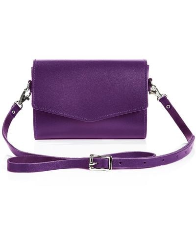 Zatchels Handmade Leather Clutch Bag - Purple