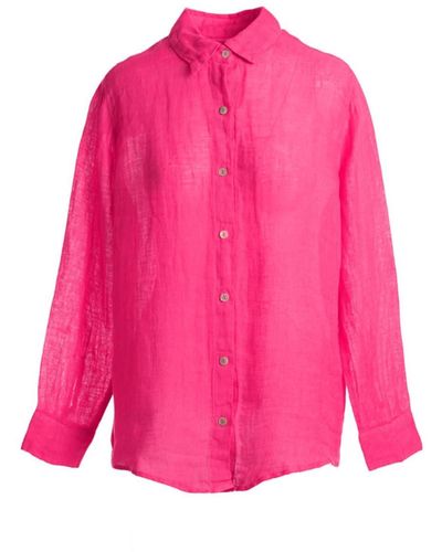 Haris Cotton Linen Gauze Shirt - Pink