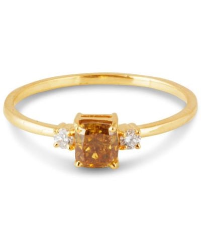 Trésor Champagne Diamond And Diamond Ring In 18k Yellow Gold - Metallic