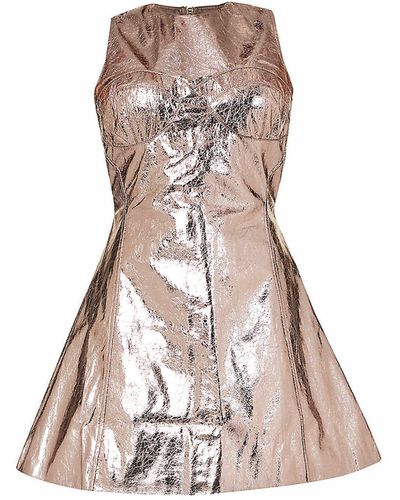Amy Lynn Portia Metallic Mini Dress - Natural
