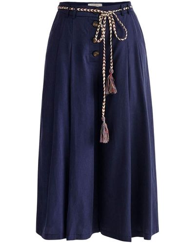 Paisie Pleated Lyocell Culottes - Blue