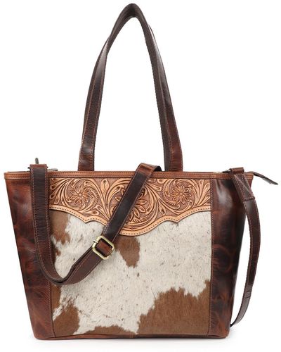 Dötch Leather Trinity Hairon Tote - Brown