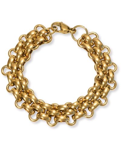 A Weathered Penny Knit Bracelet - Metallic