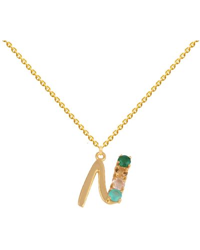 Lavani Jewels Multicolored Initial N Necklace