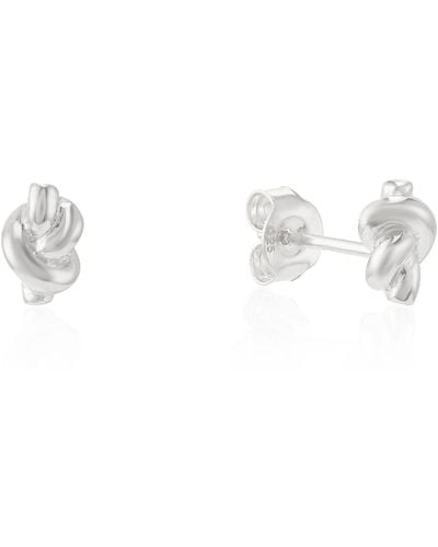 Auree St Ives Knot Stud Earrings - White