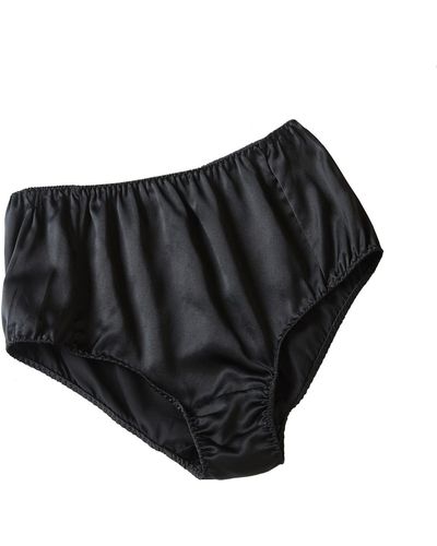 Soft Strokes Silk Pure Mulberry Silk French Cut Panties - Black
