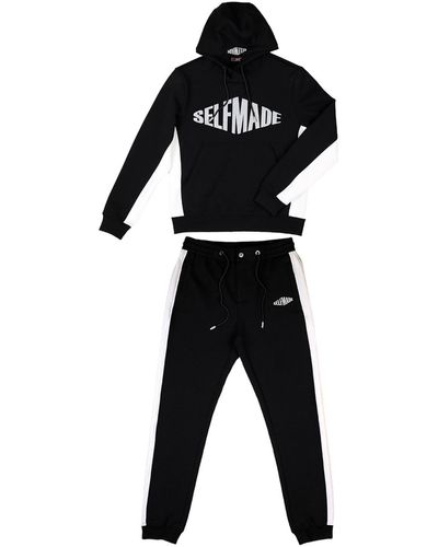 DAVID WEJ Self Made Crew Neck Hoodie And Trousers Set - Black