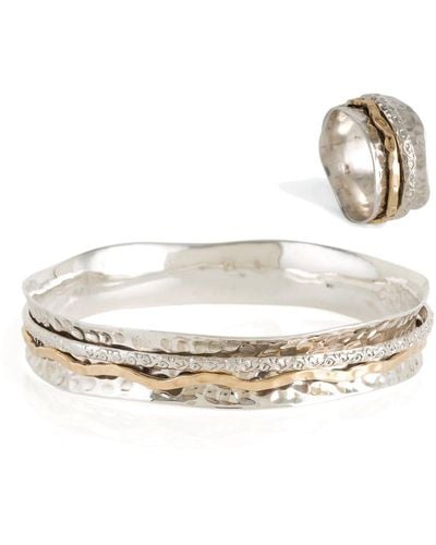 Charlotte's Web Jewellery Aura Magic Spinning Ring & Bangle Gift Set - Metallic