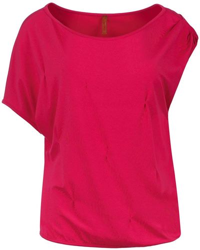 Conquista Pinched Fabric Detail Stretch Jersey Top - Purple