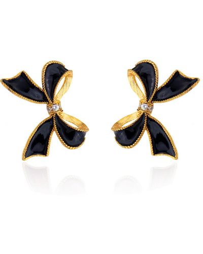 Milou Jewelry Bow Earrings - Black
