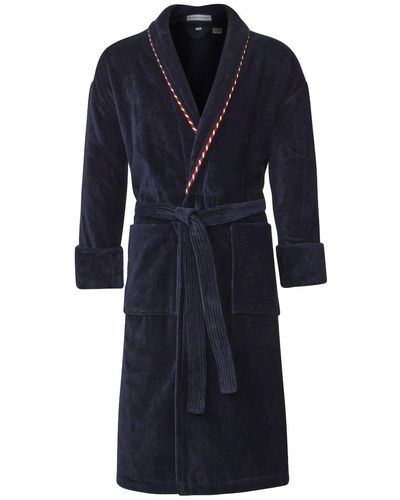 Bown of London Dressing Gown Earl Navy - Blue