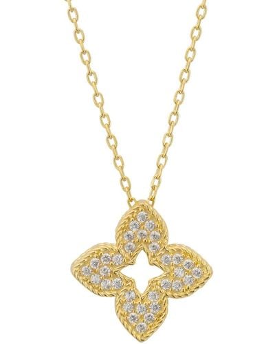 LÁTELITA London Open Flower Clover Pendant Necklace Gold - Metallic