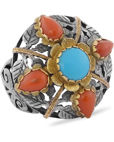 Emma Chapman Jewels Leh Coral Turquoise Ring - Multicolour