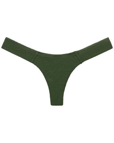 Montce Olive Micro Scrunch Added Coverage Uno Bikini Bottom - Green