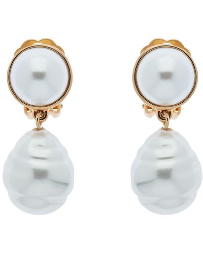 Emma Holland Jewellery Gold Pearl & Baroque Pearl Clip Earrings - Metallic
