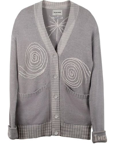 Pas Une Marque Knitted Cardigan Pearl - Gray