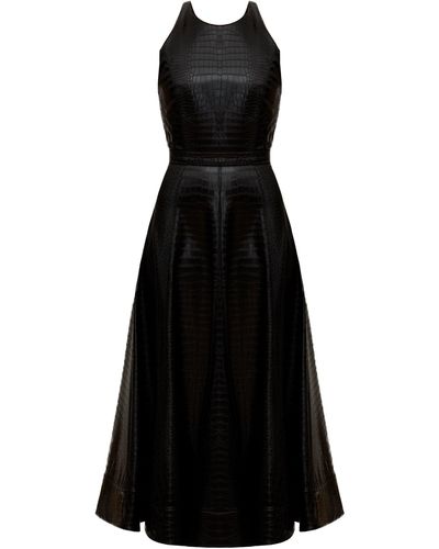 UNDRESS Avalon Textured Vegan Leather Cocktail Dress - Black