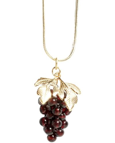 I'MMANY LONDON Very Grapeful Gemstone Grape Pendant Necklace - White