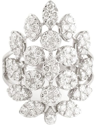 Artisan 18k Gold Genuine Diamond Cocktail Ring - White